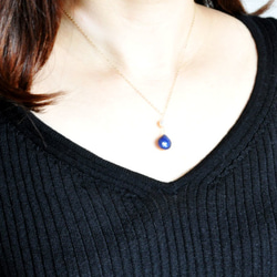 極上品　大粒[K10YG]ブルーサファイア　アコヤ真珠・ネックレス 5枚目の画像
