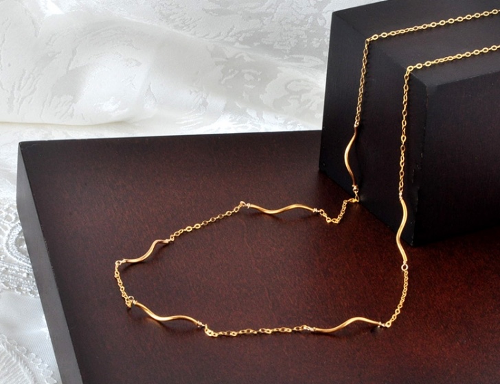 S字ラインロングネックレス