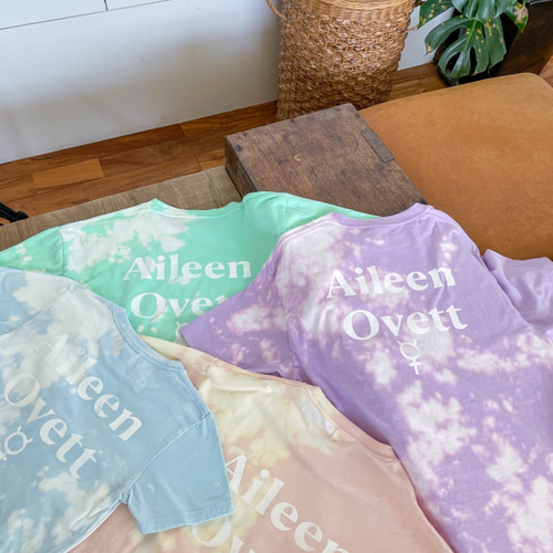メロン❤︎パステルカラー タイダイ柄 Tシャツ XL ブリーチ加工 綿100
