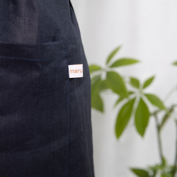 日本製国産リネン100% ピンクベージュ フルエプロン ロング 巻きスカート 2wayタイプ 10枚目の画像