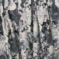綿麻生地 シックな花柄 プリントロング丈スカート　 5枚目の画像