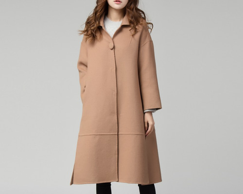 マリナリナルディ　大きいサイズ23号　コート　ダブルフェイス　モヘヤ混　ベージュ 0_302d345df8e1f8358039b15508cf