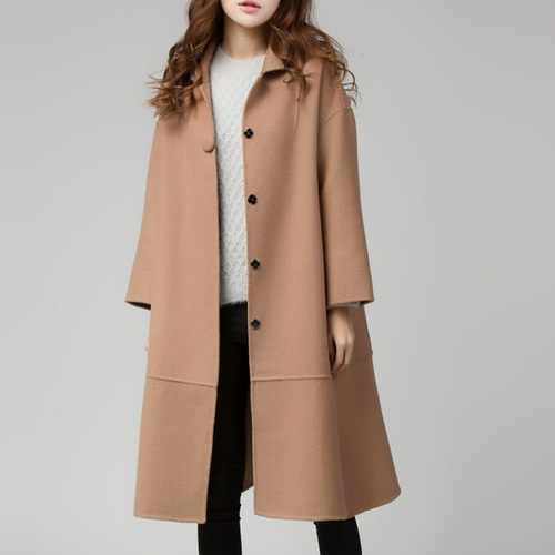 KAMANTA カシミヤ 素材 イタリア製 レディースコート 230906 カシミヤ混素材 上品な大人ダブルフェイスサイドスリットレディース