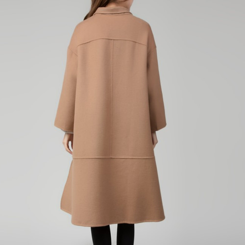 カシミヤ混素材 上品な大人ダブルフェイスサイドスリットレディース