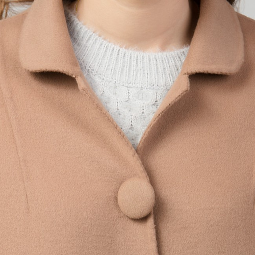 カシミヤ混素材 上品な大人ダブルフェイスサイドスリットレディース