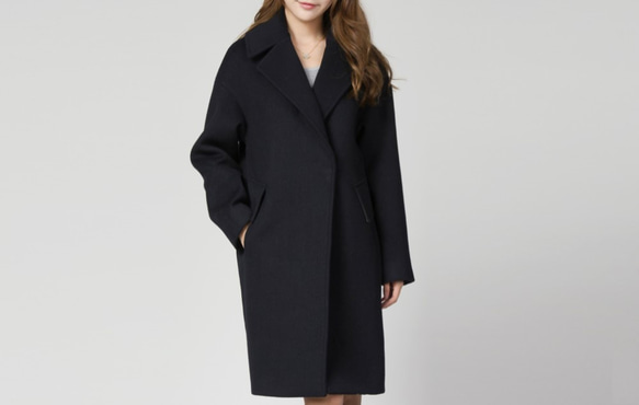 カシミヤ混素材 ダブルフェイス裏地付きチェスターコート ☆オーダー