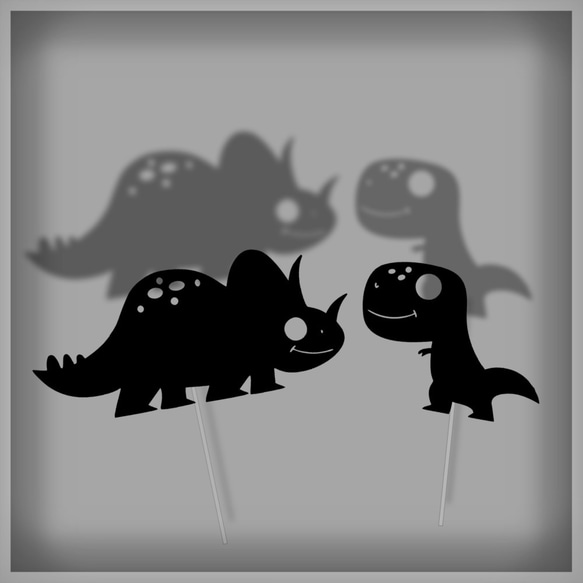 【影絵】恐竜６種セット　shadow puppets 2枚目の画像