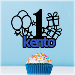 【名前入り】1歳誕生日ケーキトッパー custom made cake topper 4枚目の画像