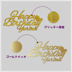 【名前入り】誕生日ケーキトッパー HappyBirthday~!custom made cake topper 6枚目の画像