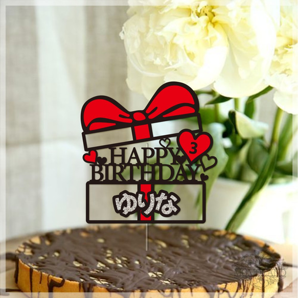 ★名前入り★誕生日ケーキトッパートレーン custom made cake topper 2枚目の画像