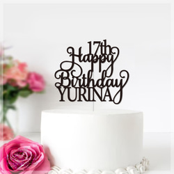 【名前入り】誕生日ケーキトッパー HappyBirthday~!custom made cake topper 3枚目の画像