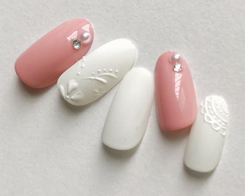 【サイズオーダー用】ぷっくりフラワーネイルチップ 　ネイルチップ ぷっくりフラワー ☘︎ネイルチップ サイズオーダー可☘︎ ネイル