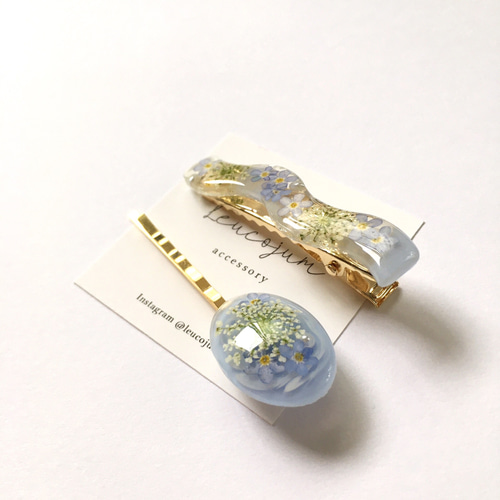 勿忘草のヘアクリップ 勿忘草のヘアクリップ/ヘアピンset ヘアピン Leucojum