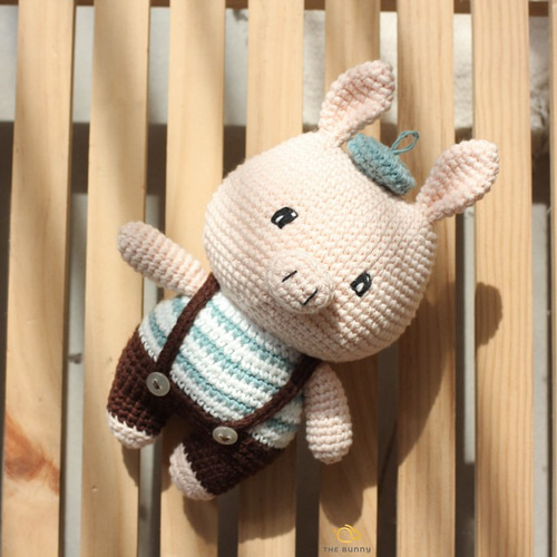 478番 可愛い ブタちゃん あみぐるみ ハンドメイド プレゼント