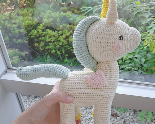 編みぐるみ ユニコーン 出産祝い 手編み おもちゃ 男の子 女の子 子供