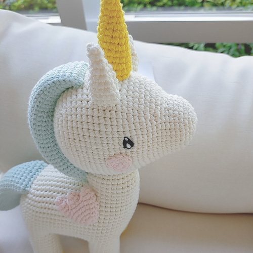 編みぐるみ ユニコーン 出産祝い 手編み おもちゃ 男の子 女の子 子供