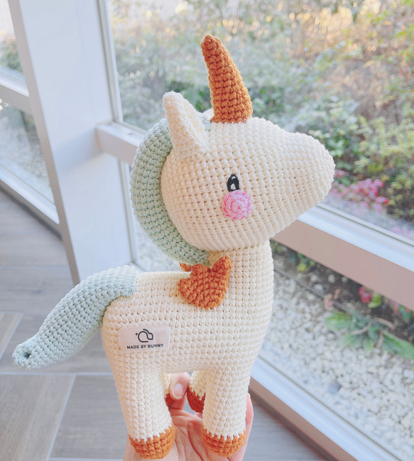 編みぐるみ ユニコーン 出産祝い 手編み おもちゃ 男の子 女の子 子供