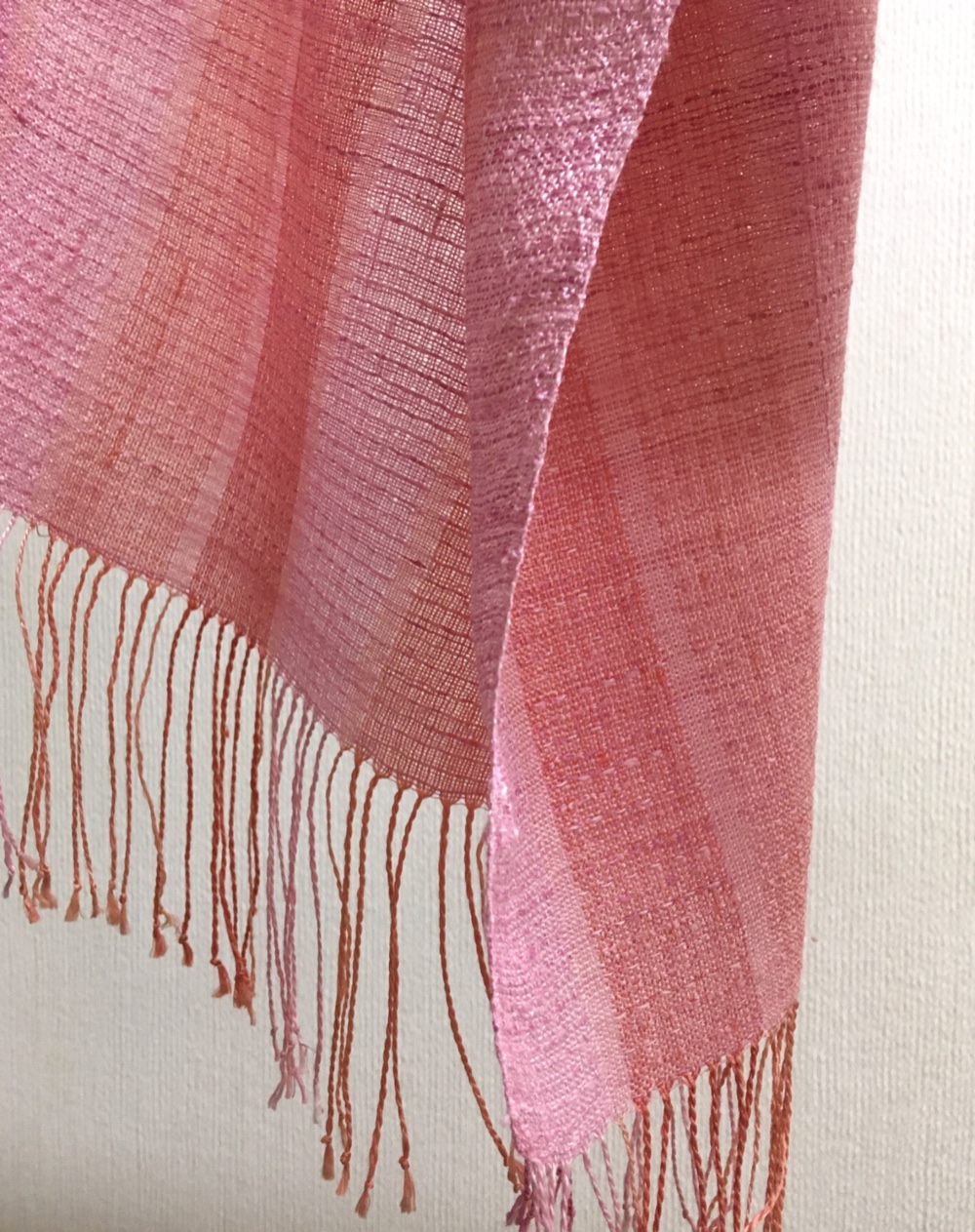 草木染め・手織り　大人可愛いストール　STM01