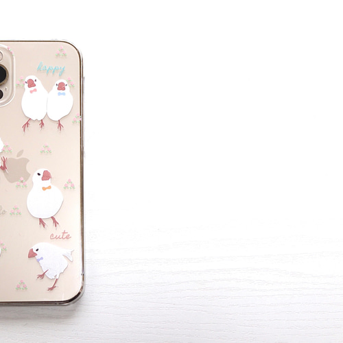 おしゃれ文鳥さんのクリアスマホケースB スマホケース・カバー おしゃれ文鳥さんのクリアスマホケースB スマホケース・カバー
