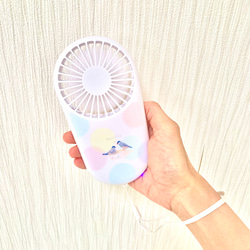 桜文鳥さんの手持ちミニ扇風機(ドット) 1枚目の画像