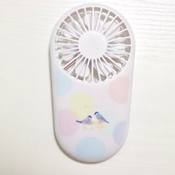 桜文鳥さんの手持ちミニ扇風機(ドット) 2枚目の画像