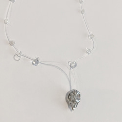クリアスカルのネックレスのイヤリング 3枚目の画像