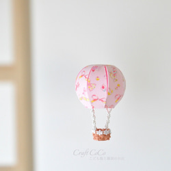 工作キット　夏休み自由研究　気球型モビール リボン　ピンク 2枚目の画像