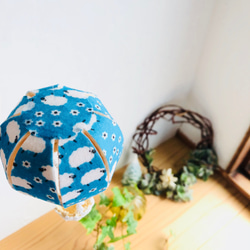 工作キット　夏休み自由研究　気球型モビール　ひつじ　ブルー 3枚目の画像