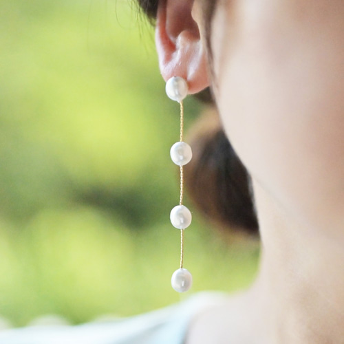 バロックパール ステーション ロング ピアス エレン ゴールド ピアス