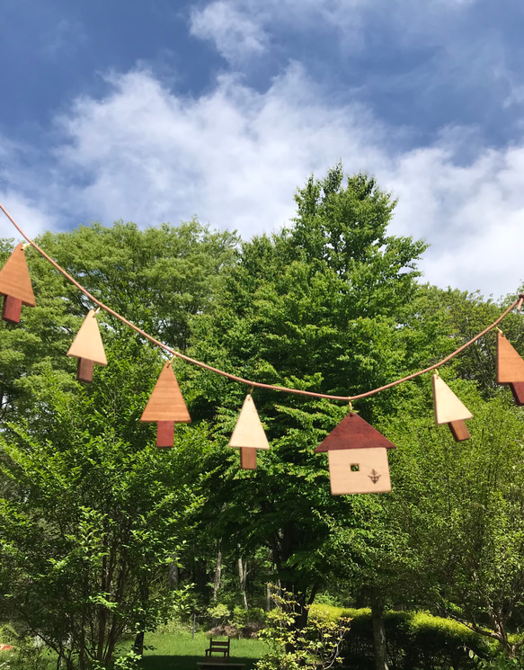 木ノ実のガーランド 木製 ナチュラル ウッド ガーランド emu 咲む| マタニティウェア