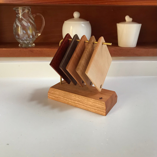 チェリー版インテリアとして楽しめるコースターセット コースター 木工