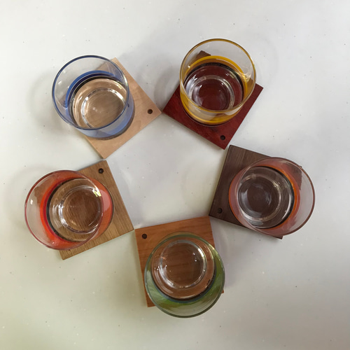 チェリー版インテリアとして楽しめるコースターセット コースター 木工