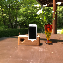 木製iPhone，Galaxy揚聲器貓頭鷹迷你櫻桃 第2張的照片