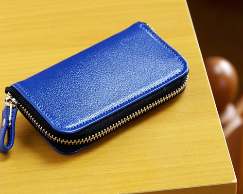 Chloé ブルー レザー キーケース、カードケース（現行品） Chloe クロエ Coin Card Case フラグメントケース カードケース