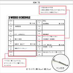 シールタイプのホワイトボード 2ウィークリー スケジュール B5 　02 6枚目の画像