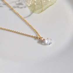 ハーキマーダイヤモンドの一粒ネックレス【14kgf】nk009 2枚目の画像