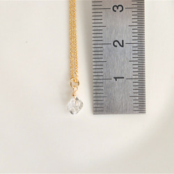 ハーキマーダイヤモンドの一粒ネックレス【14kgf】nk009 5枚目の画像