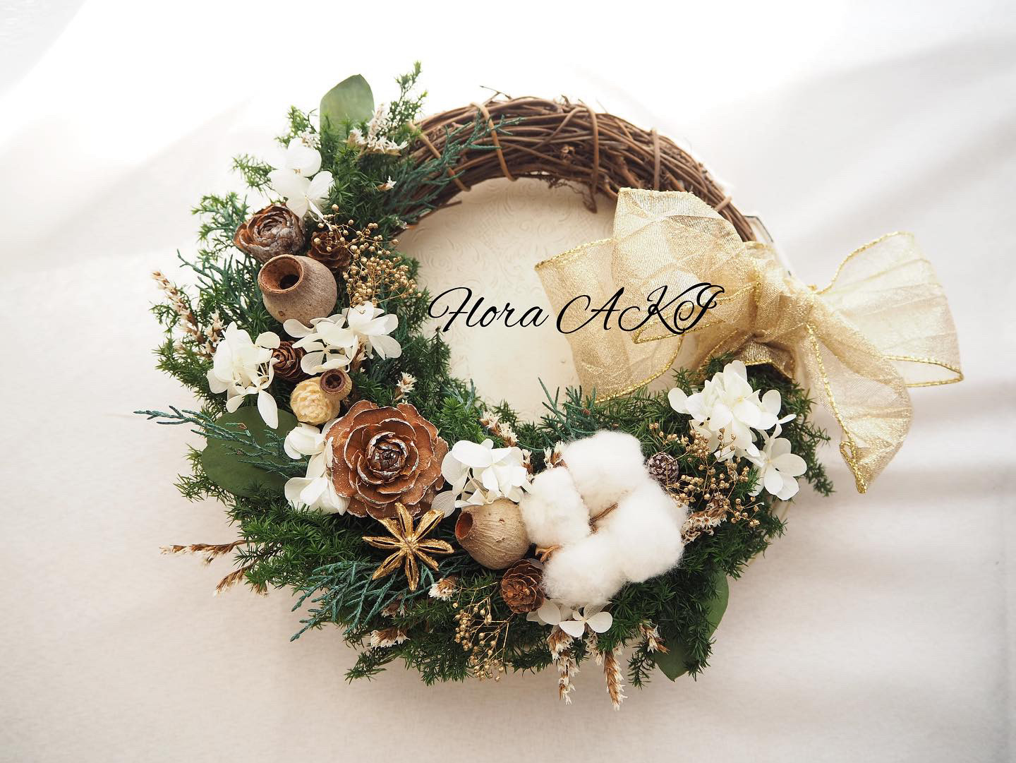 1.クリスマスハーフリース ハーフリース/クリスマスにも。正月飾りにも。ホワイト