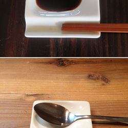【 送料無料 】バニラカラー スプーン 箸 レスト しょう油皿 （5枚セット） INA-1 3枚目の画像