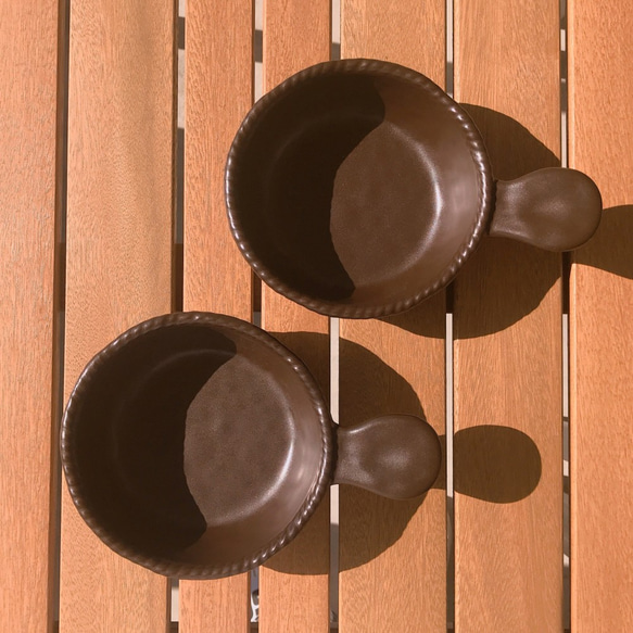 【 送料無料 】アヒージョ ＆ グラタン皿 （2個セット） 直火 陶製 スキレット INA-23 2枚目の画像