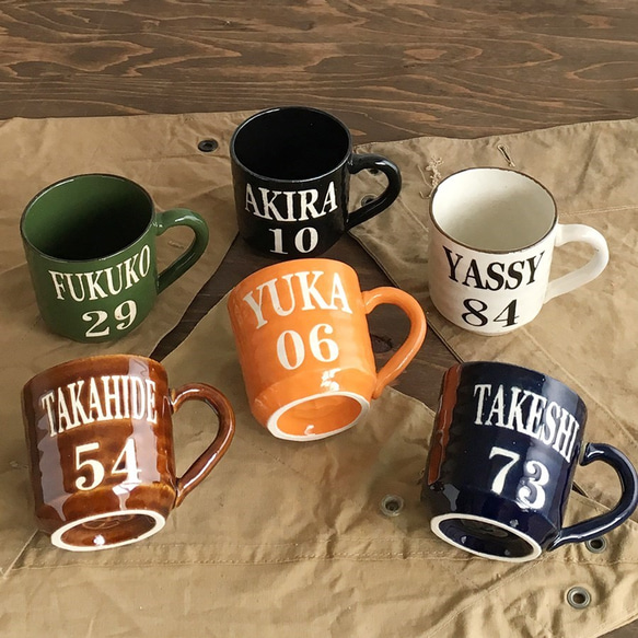 送料無料 】 名入れ 数字 ARMY デザイン マグカップ YA-002 マグカップ