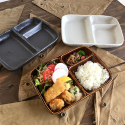 【送料無料】 お弁当型　Cafeランチ＆モーニングプレート　無地　 YZ-33 2枚目の画像