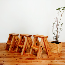 □ほっこり温まる腰掛け木製スツール／スツール／子供／椅子／スモール