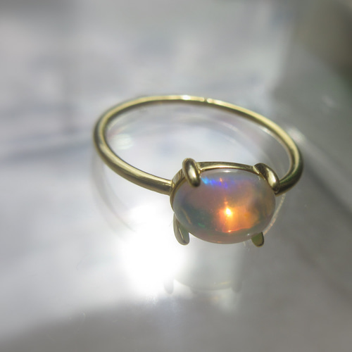 再販】受注制作 宝石質エチオピア産 プレシャスオパール リング
