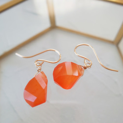 再販♪ 14kgf カーネリアン ピアス／イヤリング 実り ピアス（フック