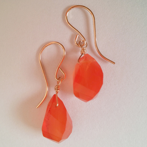 再販♪ 14kgf カーネリアン ピアス／イヤリング 実り ピアス（フック