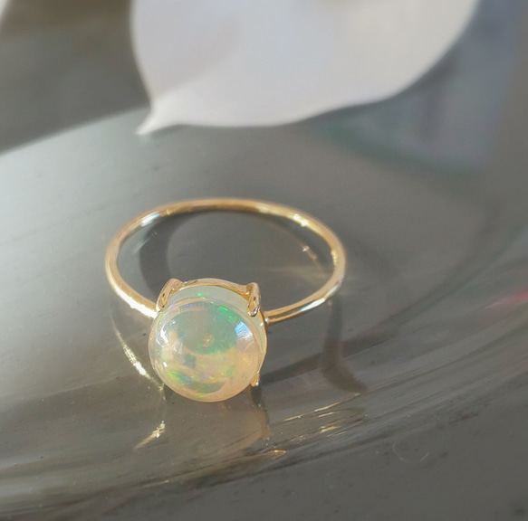 【セール】福袋/福箱ファッション通販 As62❀.*・゜✿゜:。】エチオピア産宝石質オパールの一粒リング 指輪・リング