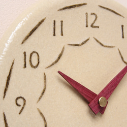 陶製掛け時計φ185（ベージュ） 3枚目の画像