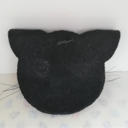 羊毛フェルトの壁掛け黒猫 7枚目の画像