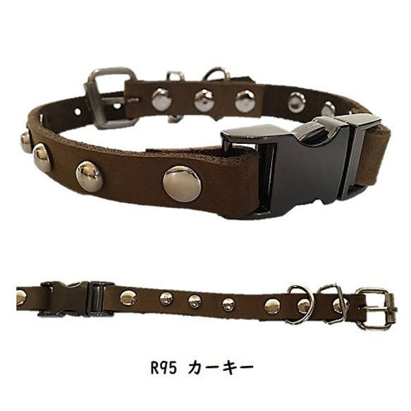 首輪 リード カラー 本革 レザー 編込み 革製  散歩 犬服 ドッグウェア R95 R96 R98 R99 R100 2枚目の画像